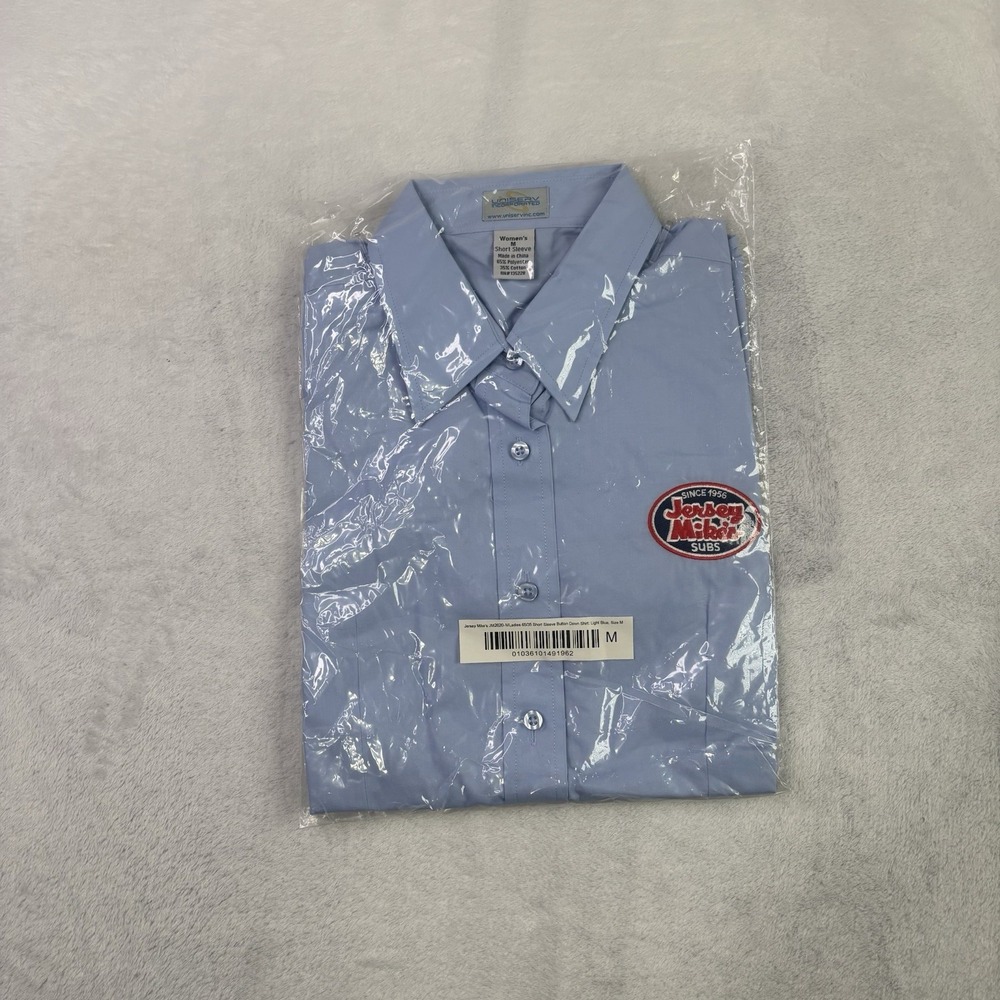 Jersey Mike's Short Sleeve Button Down Blue Collared Employee Shirt Men's 3XL